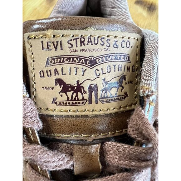 Vintage Levi Strauss & Co. Brown Lace Up‎ Sneakers Red Tab Size 9.5 - Picture 9 of 9